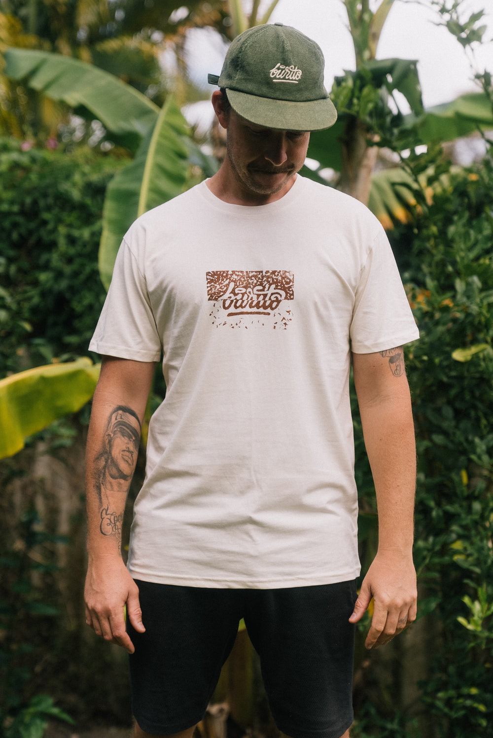 Hand “block” Printed Tee // natural