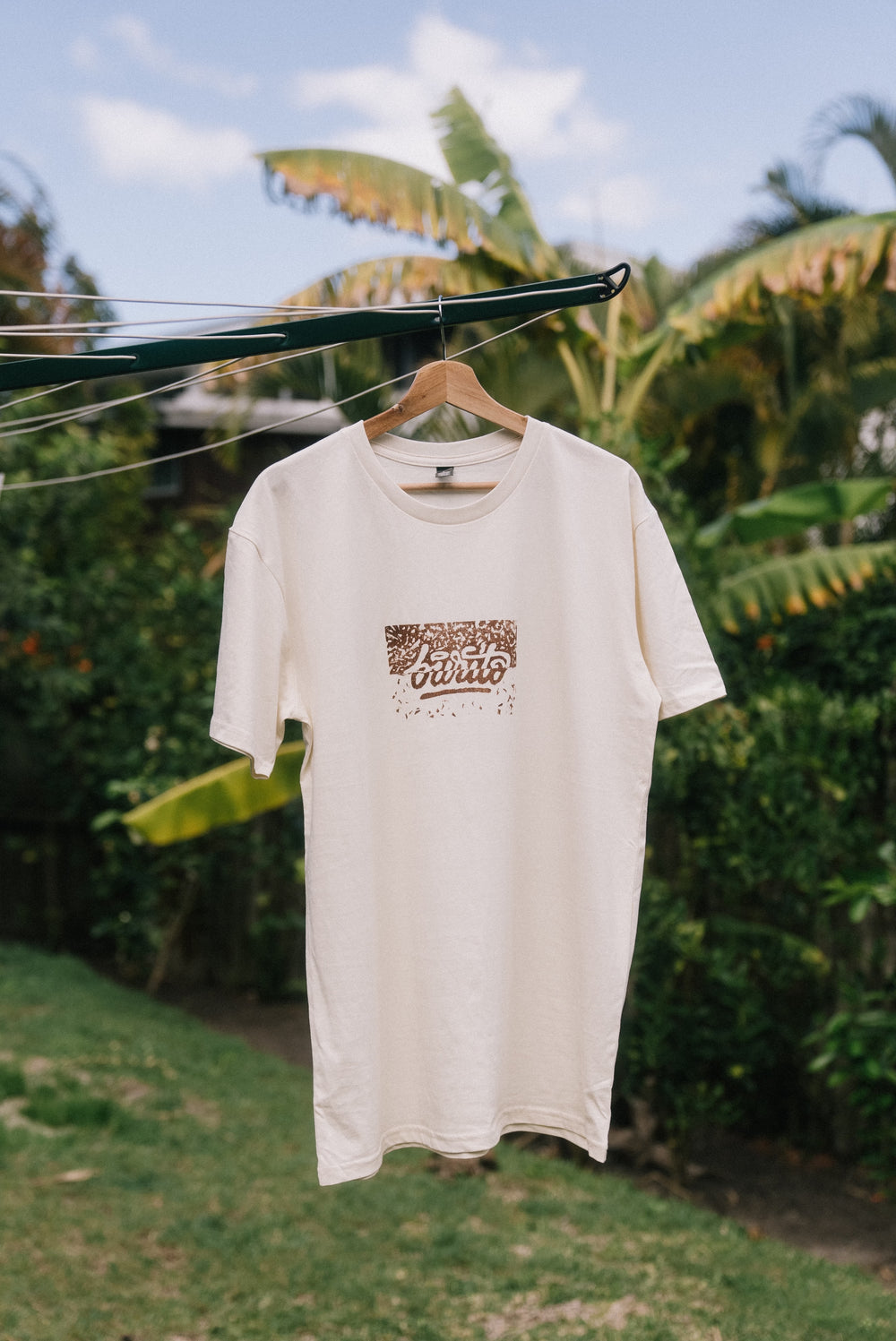 Hand “block” Printed Tee // natural